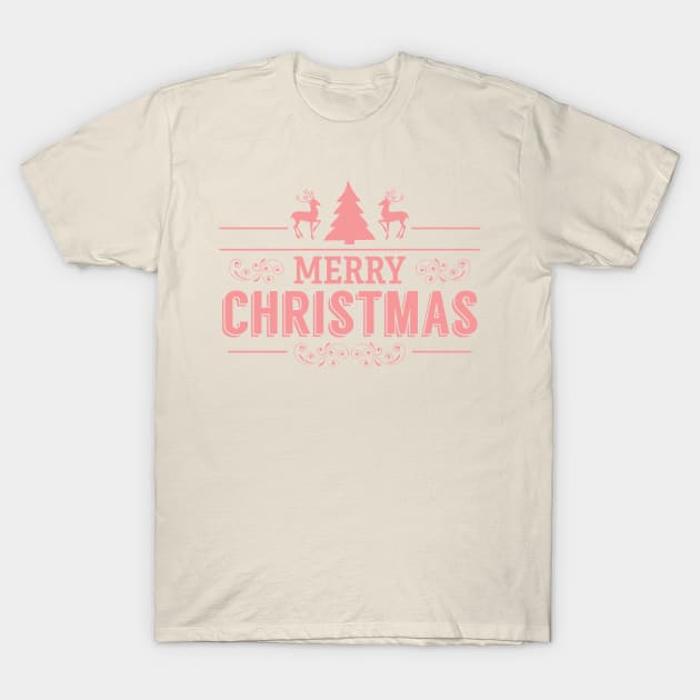 Red Merry Christmas Retro Typography Design T-Shirt by JakeRhodes